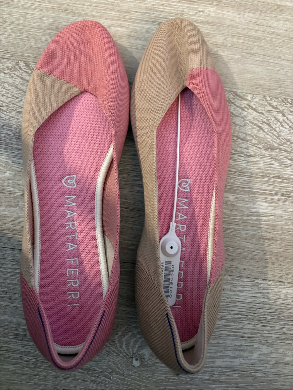 Rothy's Pink and Beige Knit Ballet Flats